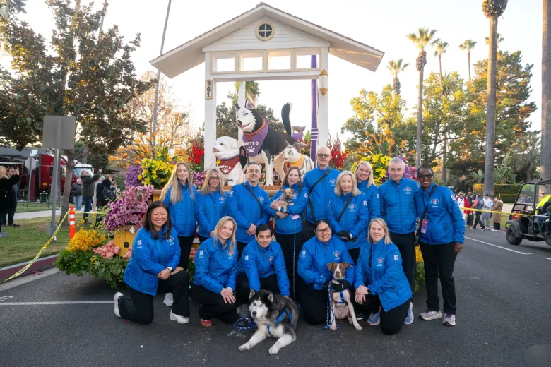 Rose Parade float group photo